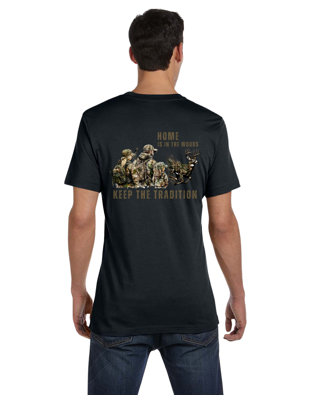 El hogar está en el bosque, camiseta familiar “Mantengamos la tradición”