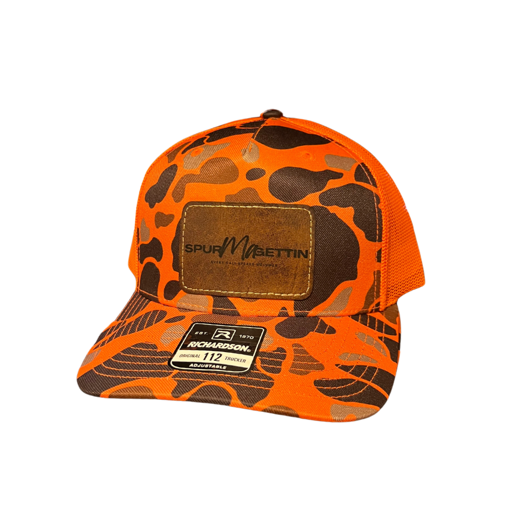 Gorra con visera tipo snapback Richardson 112 con parche de cuero y logotipo Core Spur-Ma-Gettin