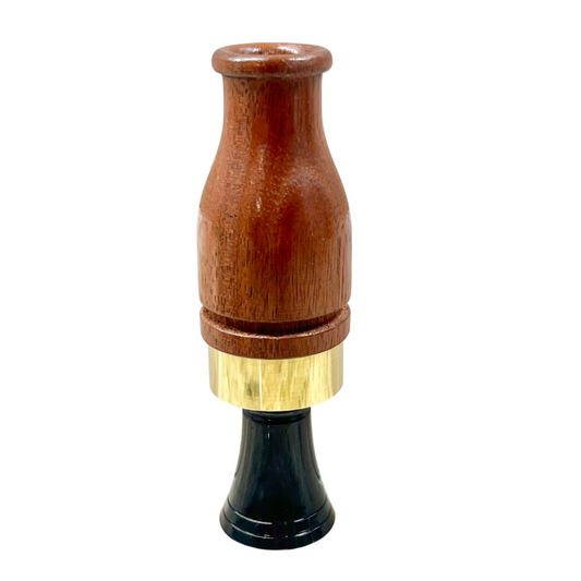 Walnut wood and brass duck call